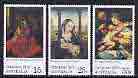 Australia 1978 Christmas set of 3 paintings unmounted mint, SG 696-98, stamps on , stamps on  stamps on christmas, stamps on  stamps on arts, stamps on  stamps on van eyck, stamps on  stamps on marmion, stamps on  stamps on del vega