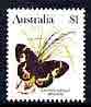 Australia 1981-83 Sword-grass Brown butterfly $1 from Wildlife def set unmounted mint, SG 806*, stamps on butterflies