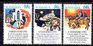 Australia 1981 Christmas Scenes and Verses from Carols set of 3 unmounted mint, SG 828-30*, stamps on christmas, stamps on horses