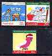 Australia 1988 Children's Christmas Paintings set of 3 unmounted mint, SG 1165-67, stamps on , stamps on  stamps on christmas, stamps on  stamps on animals, stamps on  stamps on koala bears, stamps on  stamps on birds, stamps on  stamps on parrots