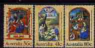 Australia 1989 Illuminated Manuscripts set of 3 unmounted mint, SG 1225-27, stamps on , stamps on  stamps on christmas