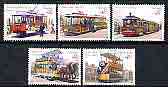 Australia 1989 Historic Trams set of 5 unmounted mint, SG 1220-24*, stamps on transport, stamps on trams, stamps on horses, stamps on  tea , stamps on advertising, stamps on 