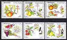Yemen - Republic 1982 Centenary of Discovery of Tubercle Bacillus perf set of 6 unmounted mint, SG 702-707, stamps on medical, stamps on tb, stamps on diseases, stamps on nobel, stamps on fruit, stamps on grapes, stamps on microscopes, stamps on 