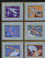 Yemen - Republic 1982 Progress in Air Transport imperf set of 6 deluxe sheets unmounted mint, as SG 681-86, stamps on aviation, stamps on gliders, stamps on fokker, stamps on dh