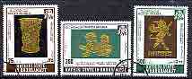 Aden - Kathiri 1968 Gold Ornaments perf set of 3 cto used, Mi 220-22A*, stamps on , stamps on  stamps on artefacts