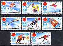 Manama 1971 Sapporo Winter Olympics perf set of 8 cto used, Mi 562-69A*, stamps on , stamps on  stamps on sport, stamps on  stamps on ice hockey, stamps on  stamps on bobsled, stamps on  stamps on skiing, stamps on  stamps on skating, stamps on  stamps on olympics