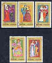 Fujeira 1972 European Historical Costumes perf set of 5 cto used, Mi 870-74A*, stamps on , stamps on  stamps on costumes