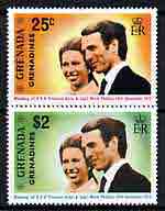 Grenada - Grenadines 1973 Royal Wedding perf set of 2 unmounted mint, SG 1-2, stamps on , stamps on  stamps on royalty, stamps on  stamps on anne & mark