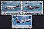 Cuba 2004 75th Anniversary of Cubana de Aviacion perf set of 3 cto used*, stamps on , stamps on  stamps on aviation