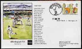 Great Britain 1998 illustrated cover for Ascot Park XI v Old England XI with special 'Cricket' cancel, stamps on sport, stamps on cricket