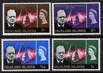 Falkland Islands 1966 Churchill Commem set of 4 unmounted mint, SG 223-26, stamps on churchill  personalities