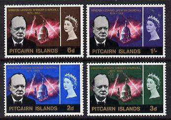 Pitcairn Islands 1966 Churchill Commem set of 4 unmounted mint, SG 53-56, stamps on , stamps on  stamps on churchill  personalities