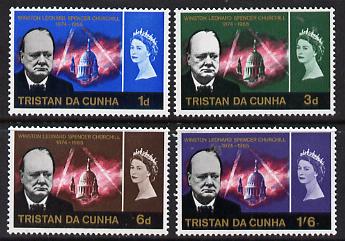 Tristan da Cunha 1966 Churchill Commem set of 4 unmounted mint, SG 89-92, stamps on churchill, stamps on personalities
