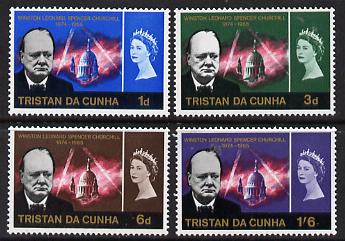 Tristan da Cunha 1966 Churchill Commem set of 4 unmounted mint, SG 89-92, stamps on churchill, stamps on personalities