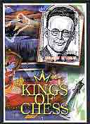 Myanmar 2002 Kings of Chess #06 (Mikhail Botvinnik) perf m/sheet cto used, stamps on chess