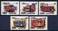 Cuba 2004 Trams perf set of 5 cto used* SG 4731-5, stamps on transport, stamps on trams, stamps on 