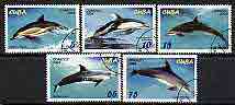 Cuba 2004 Dolphins perf set of 5 cto used*, stamps on dolphins