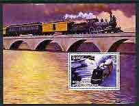 Ivory Coast 2004 Classic Locomotives #1 perf m/sheet, fine cto used, stamps on railways, stamps on bridges