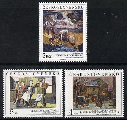 Czechoslovakia 1989 Art (24th issue) set of 3 unmounted mint, SG 3000-02, stamps on , stamps on  stamps on arts