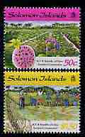 Solomon Islands 1998 Technical Co-operation with China perf set of 2 unmounted mint, SG 909-10, stamps on rice, stamps on fruit, stamps on agriculture, stamps on farming