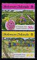 Solomon Islands 1998 Technical Co-operation with China perf set of 2 unmounted mint, SG 909-10, stamps on , stamps on  stamps on rice, stamps on  stamps on fruit, stamps on  stamps on agriculture, stamps on  stamps on farming