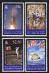 Solomon Islands 1999 30th Anniversary of First Manned Moon Landing perf set of 4 unmounted mint, SG 936-39, stamps on space, stamps on apollo