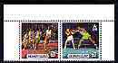 Solomon Islands 1982 Commonwealth Games se-tenant pair unmounted mint, SG 473a, stamps on sport, stamps on running, stamps on boxing