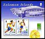 Solomon Islands 2000 Sydney Olympic Games perf m/sheet containing set of 2, unmounted mint, SG MS 975, stamps on olympics, stamps on running