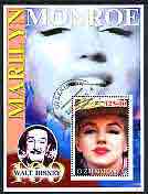 Uzbekistan 2002 Marilyn Monroe & Walt Disney Centenary #02 perf m/sheet, fine cto used, stamps on films, stamps on cinema, stamps on entertainments, stamps on music, stamps on personalities, stamps on marilyn monroe, stamps on disney