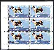 Stroma 1970 Dogs 4d (Husky) complete perf sheetlet of 6 with 'Osaka Expo 70' opt unmounted mint, stamps on , stamps on  stamps on dogs, stamps on  stamps on expo