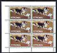 Stroma 1970 Dogs 1s3d (Collie) complete perf sheetlet of 6 with 'Osaka Expo 70' opt unmounted mint, stamps on , stamps on  stamps on dogs, stamps on  stamps on expo