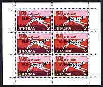 Stroma 1969 Dogs 5d (Dalmation) complete perf sheetlet of 6 with Europa 1969 opt unmounted mint, stamps on dogs, stamps on europa