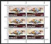 Stroma 1969 Dogs 2s6d (Greyhound) complete perf sheetlet of 6 with 'Europa 1969' opt unmounted mint, stamps on , stamps on  stamps on dogs, stamps on  stamps on europa