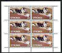 Stroma 1969 Dogs 1s3d (Collie) complete perf sheetlet of 6 with 'Europa 1969' opt unmounted mint, stamps on , stamps on  stamps on dogs, stamps on  stamps on europa