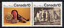 Canada 1976 Canadian Indians (Iroquoians) 10c se-tenant pair unmounted mint, SG 729a, stamps on , stamps on  stamps on cultures, stamps on  stamps on indians, stamps on  stamps on artefacts, stamps on  stamps on tobacco