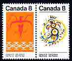 Canada 1972 Canadian Indians (Plains Indians) 8c se-tenant pair (ordinary unmounted mint) SG 731a, stamps on cultures, stamps on indians, stamps on costumes