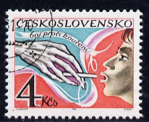 Czechoslovakia 1981 Anti Smoking Campaign fine cds used, SG 2598, stamps on , stamps on  stamps on smoking, stamps on drugs, stamps on tobacco