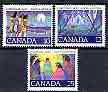 Canada 1977 Christmas (Canada's First Carol) set of 3 unmounted mint, SG 895-97, stamps on , stamps on  stamps on christmas, stamps on  stamps on indians        