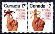 Canada 1979 Postal Code Publicity se-tenant pair unmounted mint, SG 938a, stamps on , stamps on  stamps on postal, stamps on  stamps on knots