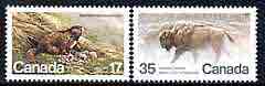 Canada 1981 Endangered Wildlife (5th series) set of 2 (Marmot & Bison) SG 1006-7 unmounted mint, stamps on , stamps on  stamps on animals, stamps on  stamps on marmot, stamps on  stamps on bison, stamps on  stamps on bovine