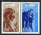 Canada 1981 17th century Canadian Women (Statues by Emile Brunet) se-tenant pair unmounted mint, SG 1008a, stamps on personalities, stamps on women, stamps on sculptures