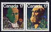 Canada 1981 Canadian Botanists se-tenant pair unmounted mint, SG 1017a, stamps on personalities, stamps on science, stamps on flowers