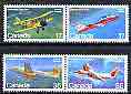 Canada 1981 Canadian aircraft (3rd Series) set of 4 (2 x se-tenant pairs) unmounted mint, SG 1026-29, stamps on aviation, stamps on tiger moth, stamps on avro, stamps on de havilland, stamps on tigers