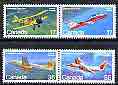 Canada 1981 Canadian aircraft (3rd Series) set of 4 (2 x se-tenant pairs) unmounted mint, SG 1026-29, stamps on , stamps on  stamps on aviation, stamps on  stamps on tiger moth, stamps on  stamps on avro, stamps on  stamps on de havilland, stamps on  stamps on tigers