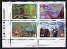 Canada 1987 Exploration of Canada (2nd series) Pioneers of New France se-tenant block of 4 unmounted mint, SG 1232a, stamps on lakes, stamps on flags, stamps on religion, stamps on indians, stamps on animals, stamps on buffalo