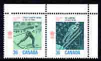 Canada 1987 Winter Olympic Games, Calgary (4th Issue) se-tenant set of 2 unmounted mint, SG 1258a, stamps on , stamps on  stamps on olympics, stamps on  stamps on skiing