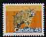 Canada 1988 Lynx 43c from Canadian Mammals & Architecture set unmounted mint, SG 1268, stamps on animals, stamps on cats, stamps on lynx
