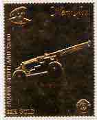 Staffa 1982 Mary Rose \A38 Bastard Gun embossed in 23k gold foil unmounted mint, stamps on ships, stamps on history, stamps on cannons