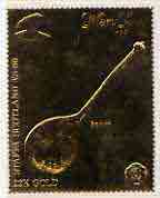 Staffa 1982 Mary Rose \A38 Spoon embossed in 23k gold foil unmounted mint, stamps on ships, stamps on history, stamps on 