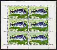 Stroma 1969 Fish 2s (Tunny) with 'Europa 1969' opt complete perf sheetlet of 6 values unmounted mint, stamps on , stamps on  stamps on fish, stamps on  stamps on europa, stamps on  stamps on gamefish